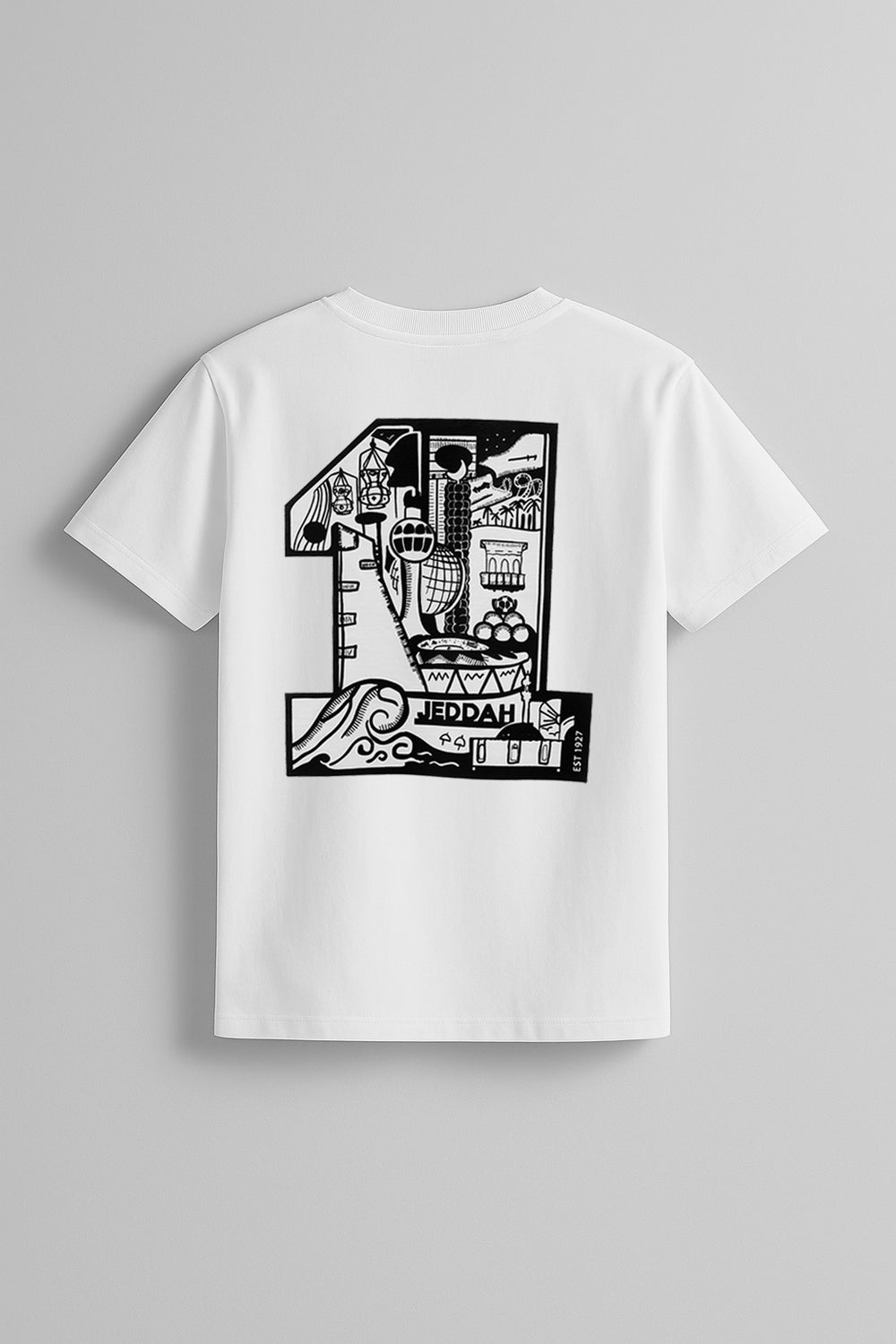 Jeddah City T-shirt for adults, white