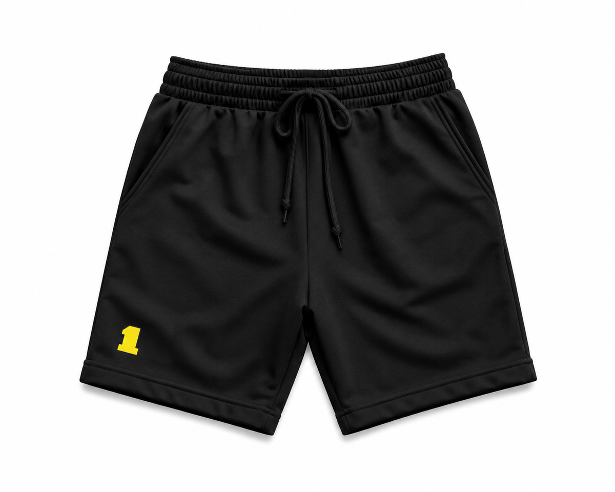 Black sports shorts with logo 1