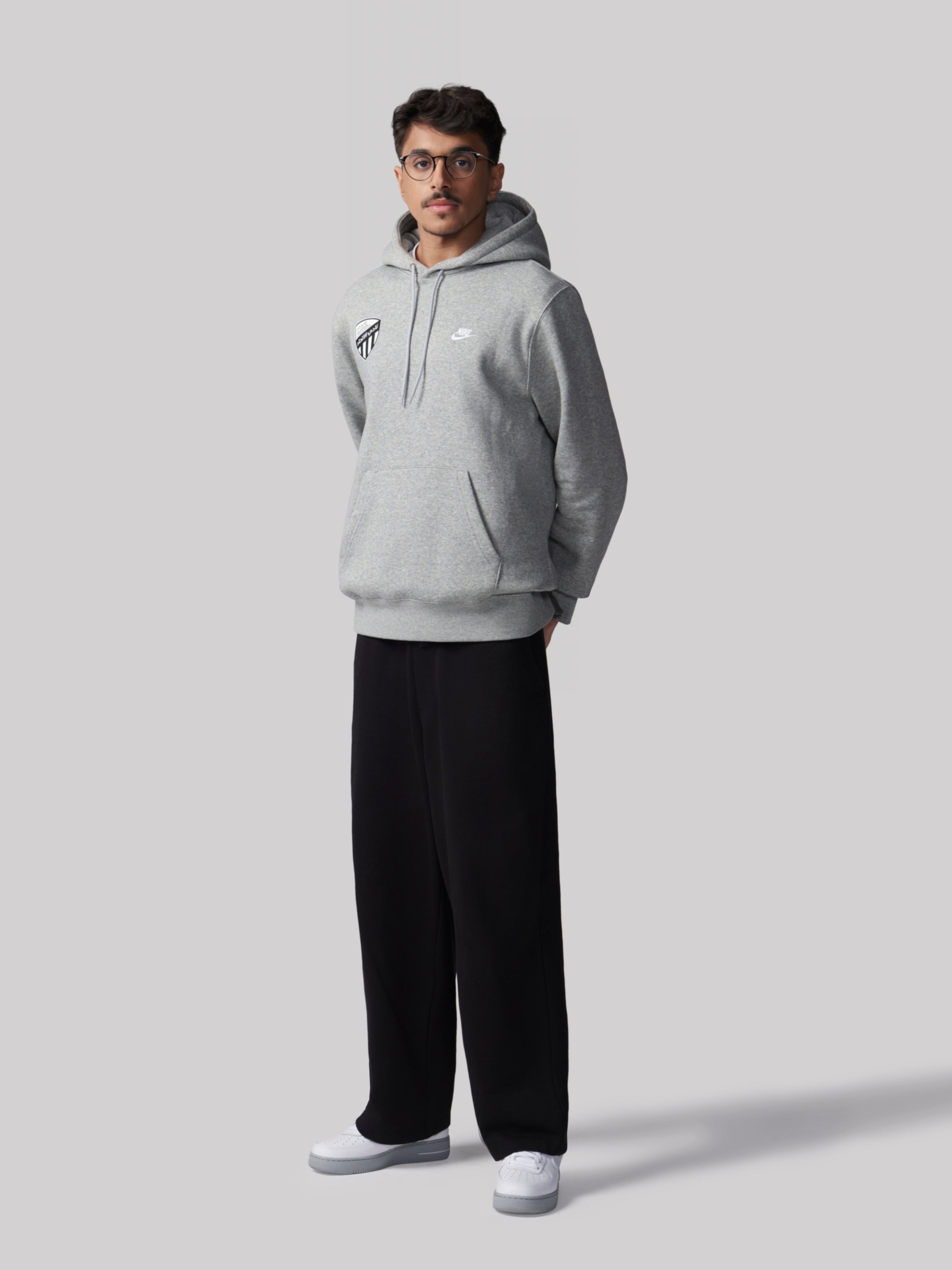 هودي الاتحاد كاجول بأكمام طويلة رمادي