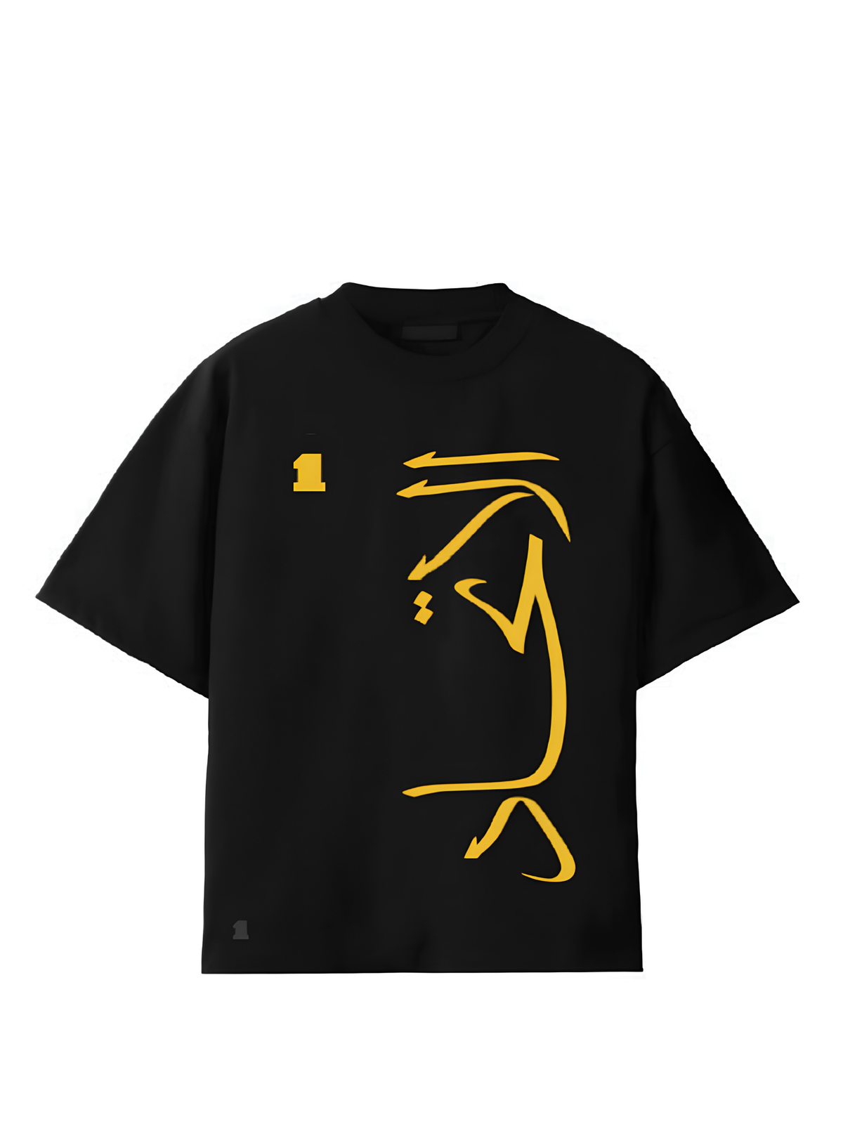 Al-Ittihad T-shirt with Diwani calligraphy in black