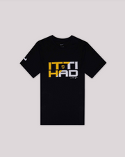 قميص أصفر مدمج بشعار