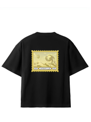 Kids' Black Wave Sticker Printed T-Shirt
