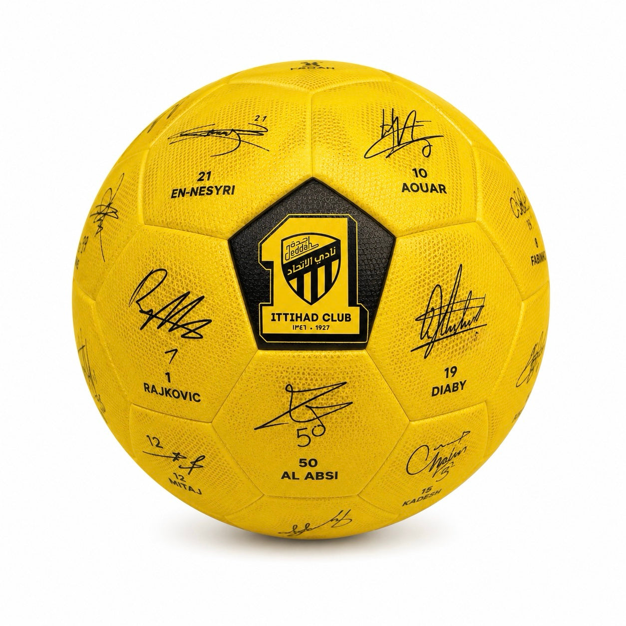 Signed Al Ittihad Club football - Yellow
